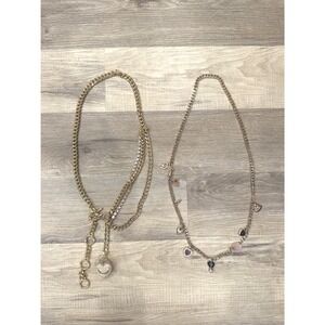 Juicy Couture Charm Belt Necklace set Heart Padlock Rhinestone vintage Y2K